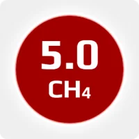 Метан  (CH4) 5.0 (99,999 %) в баллоне 40л. 150 бар, соединением W21,6x1/14'' LH (DIN 1)